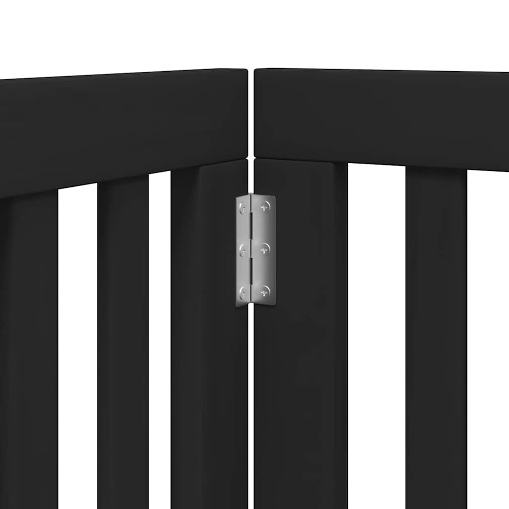 Cancello per Cani Porta Pieghevole Nero 9 Pannelli 450cm Pioppo | homemem39