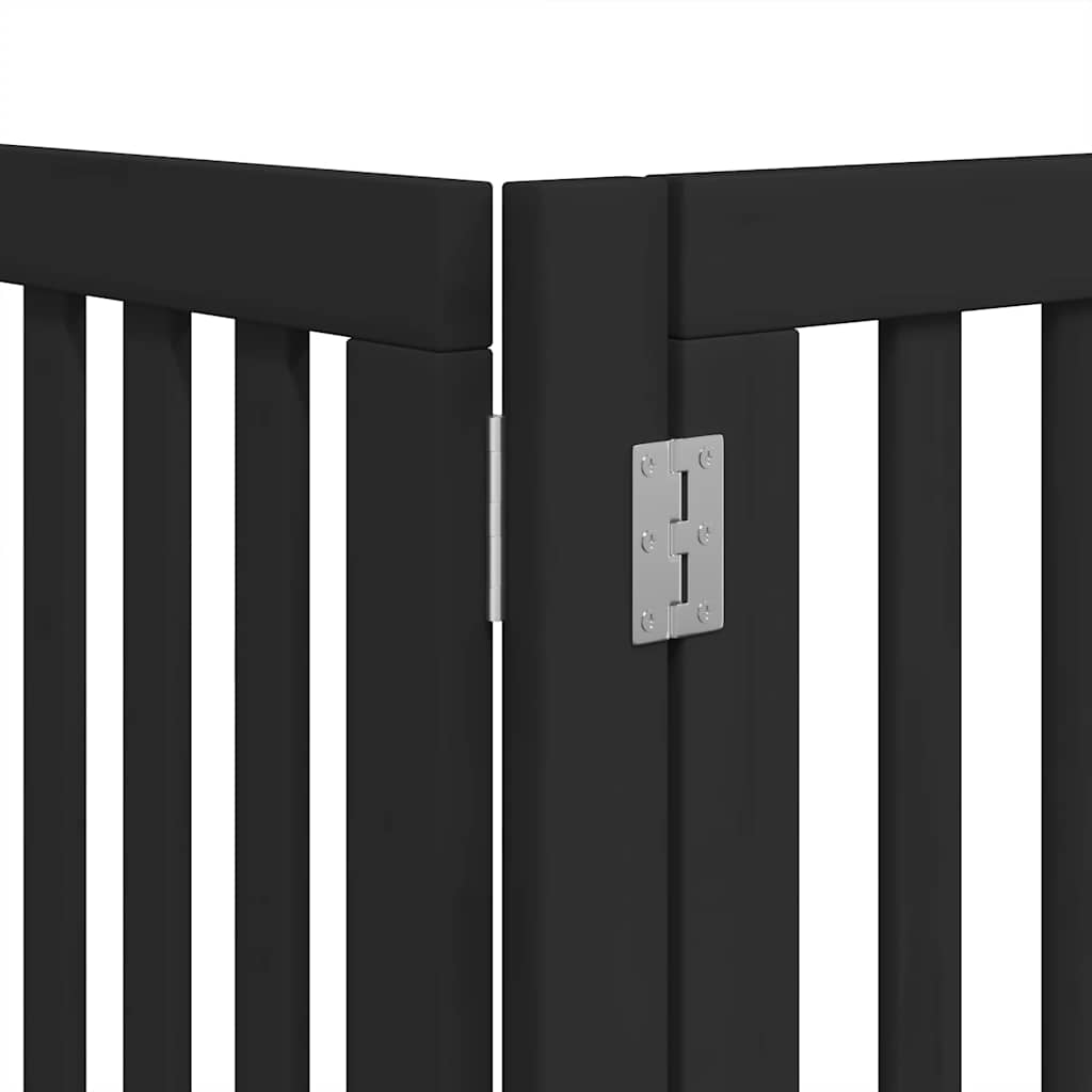 Cancello per Cani Porta Pieghevole Nero 9 Pannelli 450cm Pioppo | homemem39