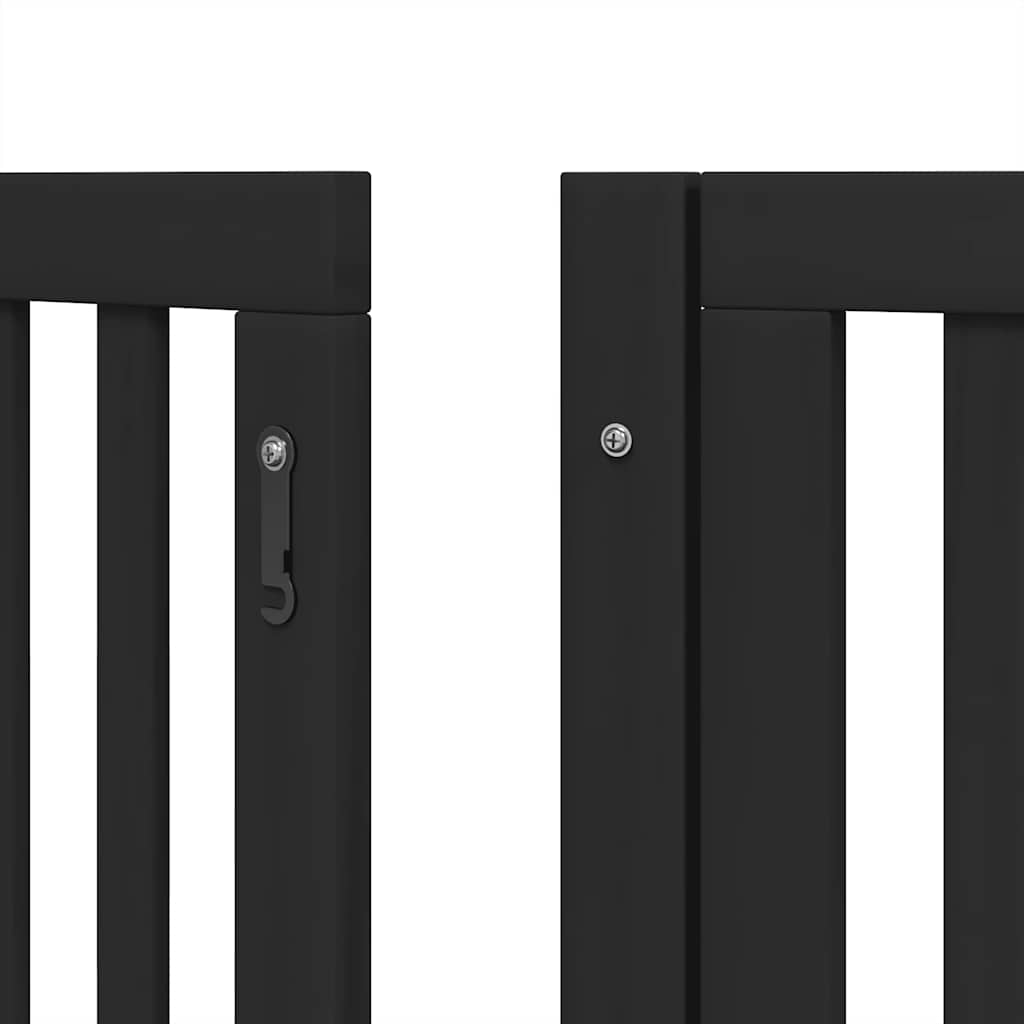 Cancello Cani Porta Pieghevole Nero 15 Pannelli 750 cm Pioppo | homemem39