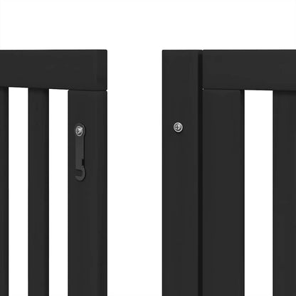 Cancello Cani Porta Pieghevole Nero 15 Pannelli 750 cm Pioppo | homemem39