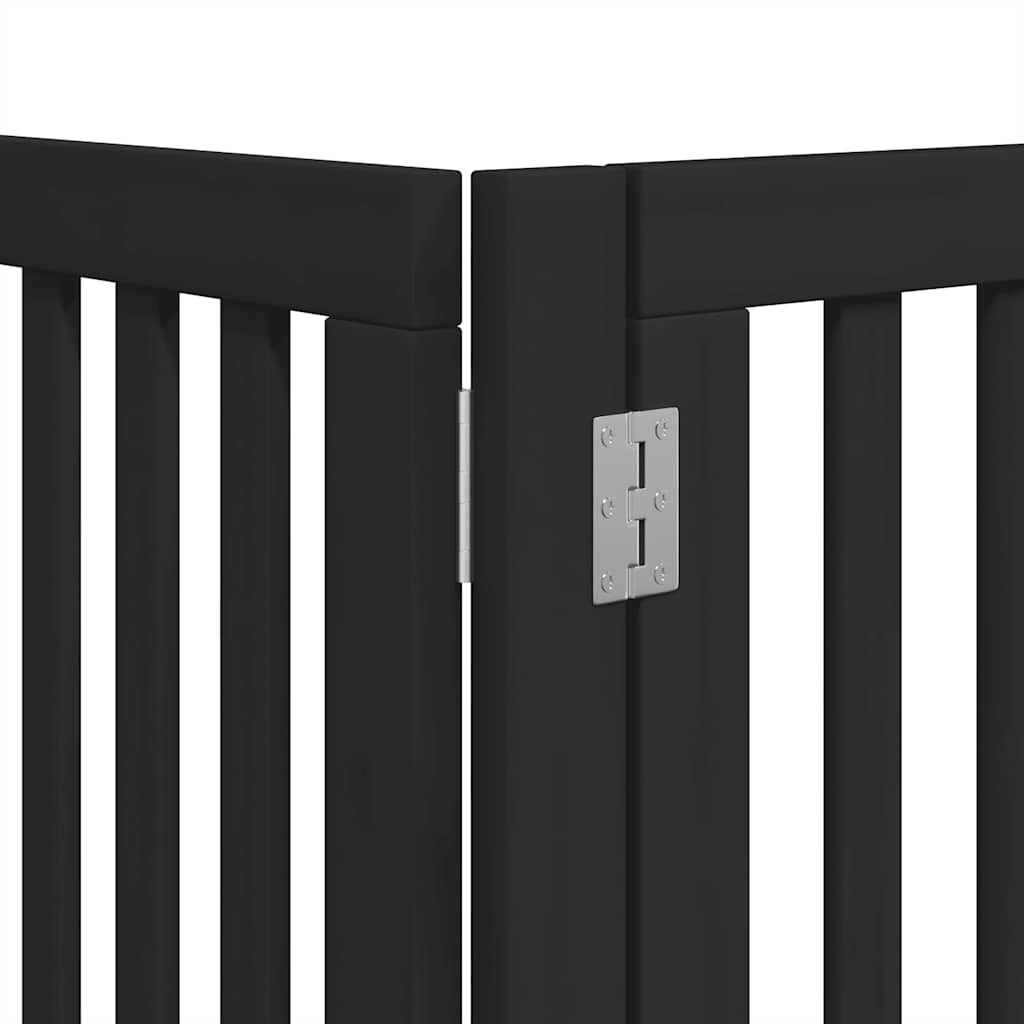 Cancello Cani Porta Pieghevole Nero 15 Pannelli 750 cm Pioppo | homemem39
