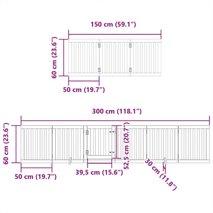 Cancello Cani Porta Pieghevole Nero 15 Pannelli 750 cm Pioppo | homemem39
