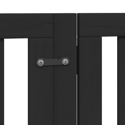Cancello per Cani Porta Pieghevole Nero 9 Pannelli 450cm Pioppo | homemem39