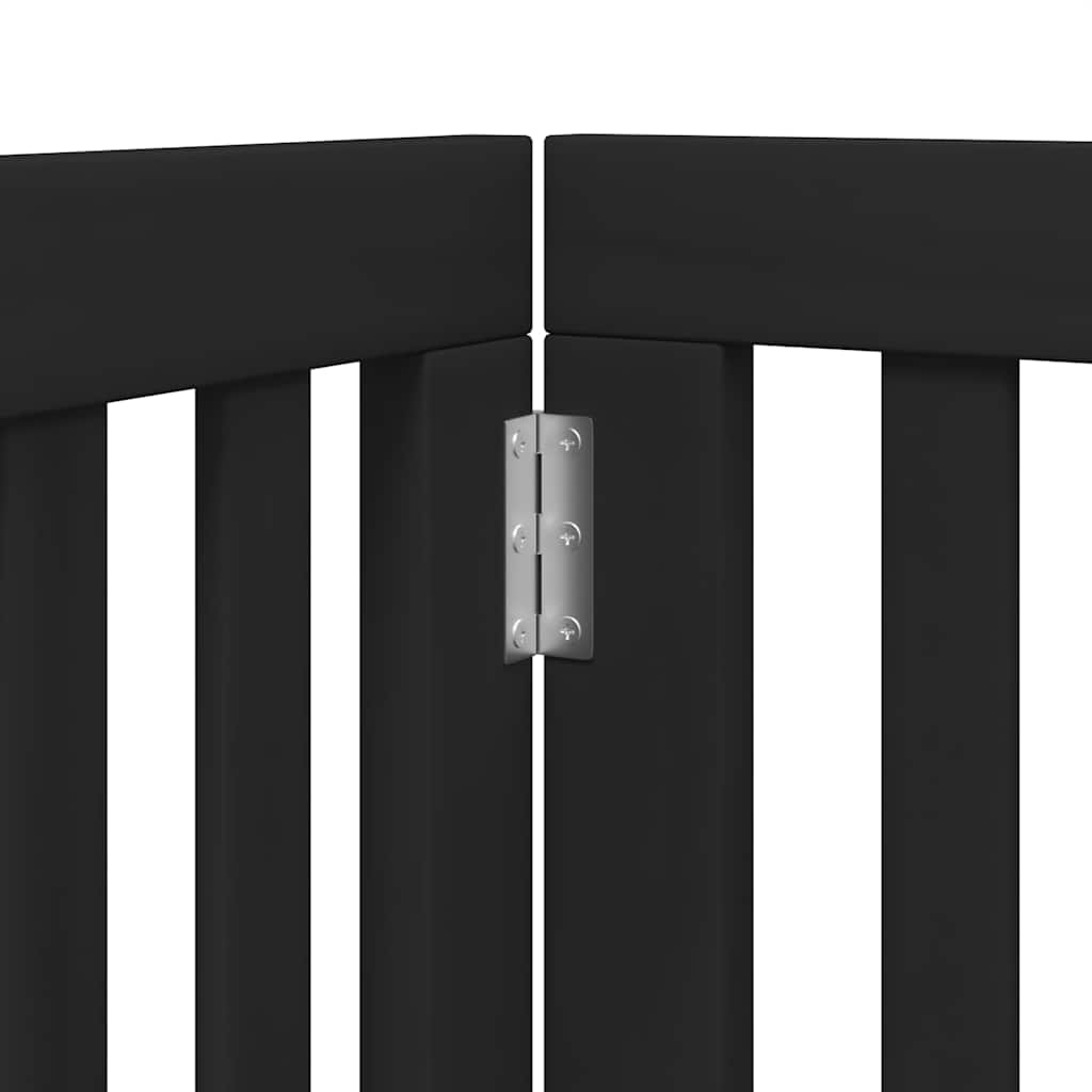 Cancello per Cani Porta Pieghevole Nero 9 Pannelli 450cm Pioppo | homemem39