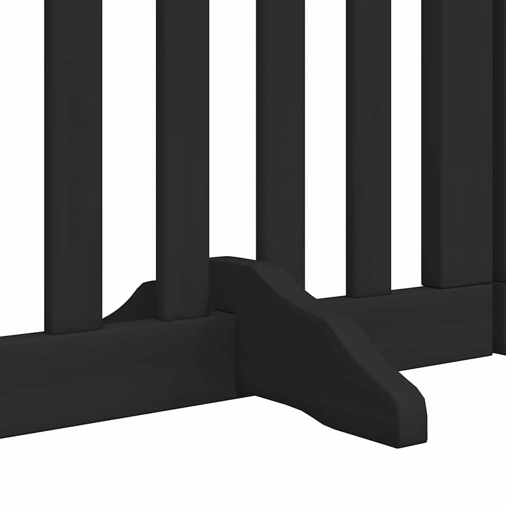 Cancello Cani Porta Pieghevole Nero 15 Pannelli 750 cm Pioppo | homemem39