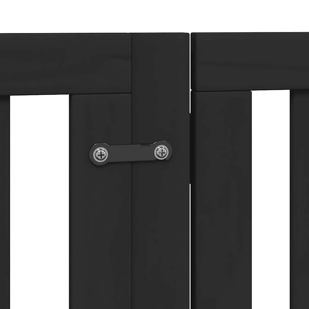 Cancello Cani Porta Pieghevole Nero 15 Pannelli 750 cm Pioppo | homemem39