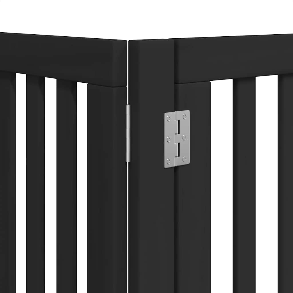 Cancello Cani Porta Pieghevole Nero 15 Pannelli 750 cm Pioppo | homemem39