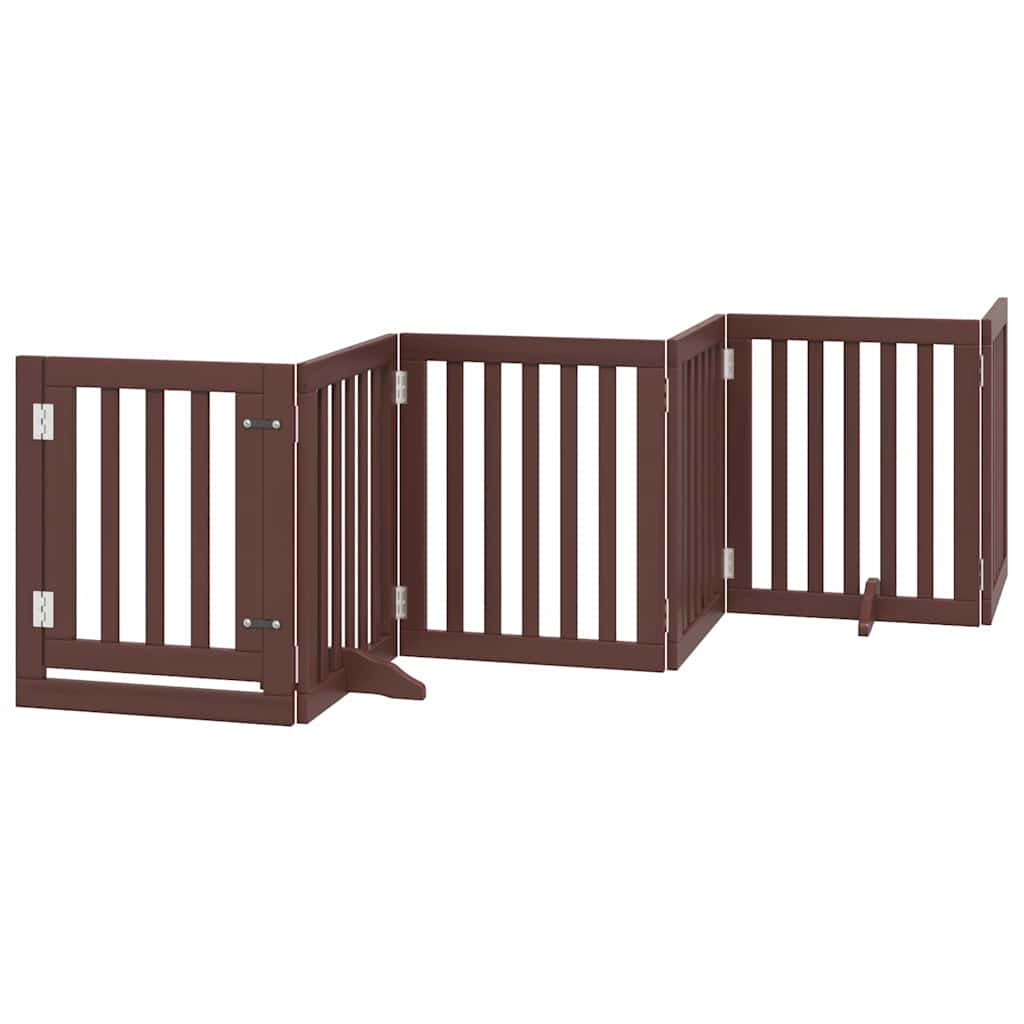 Cancello Cani Porta Pieghevole Marrone 9 Pannelli 450cm Pioppo | homemem39