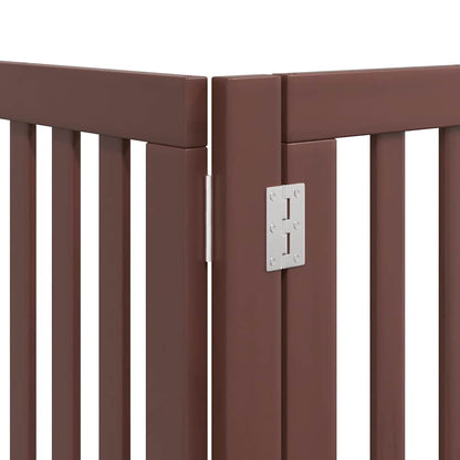 Cancello Cani Porta Pieghevole Marrone 9 Pannelli 450cm Pioppo | homemem39