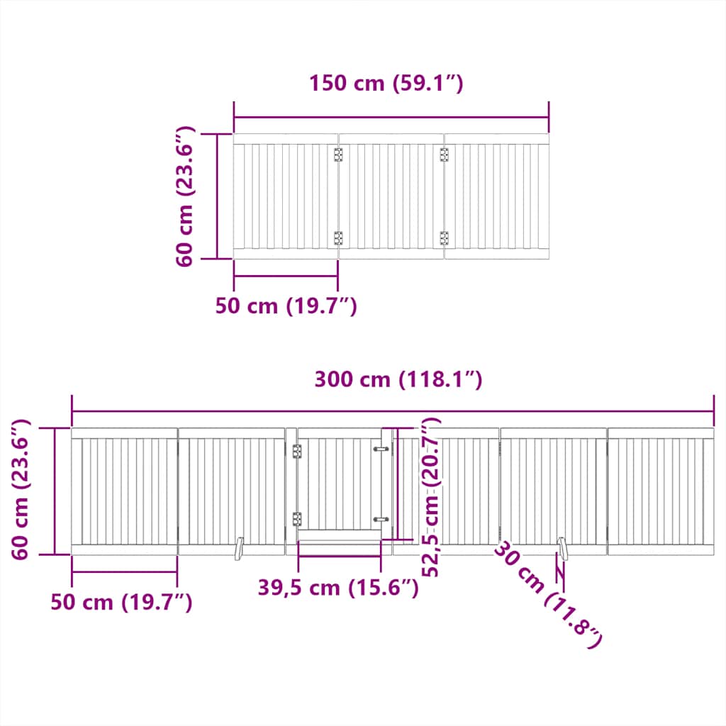 Cancello Cani Porta Pieghevole Marrone 9 Pannelli 450cm Pioppo | homemem39