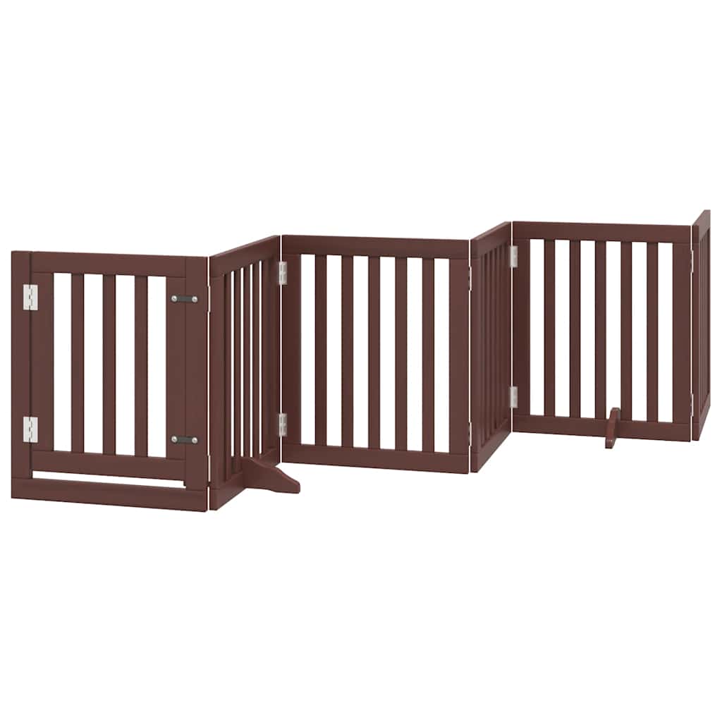 Cancello Cani Porta Pieghevole Marrone 12 Pannelli 600cm Pioppo | homemem39