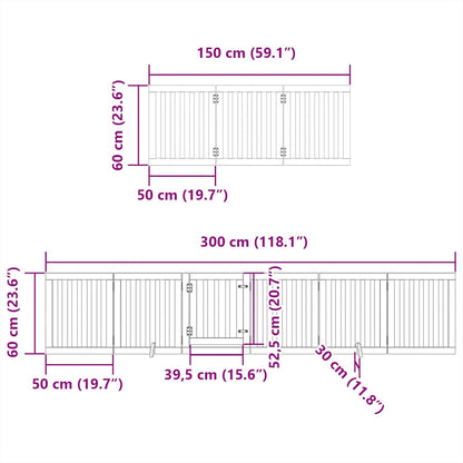 Cancello Cani Porta Pieghevole Marrone 12 Pannelli 600cm Pioppo | homemem39