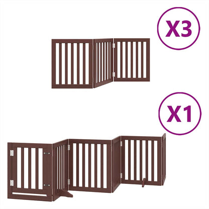 Cancello Cani Porta Pieghevole Marrone 15 Pannelli 750cm Pioppo | homemem39
