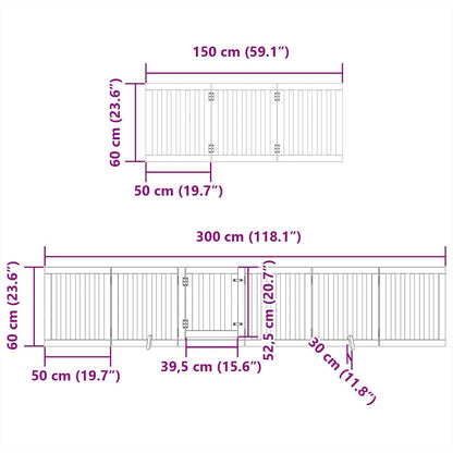 Cancello Cani Porta Pieghevole Marrone 15 Pannelli 750cm Pioppo | homemem39