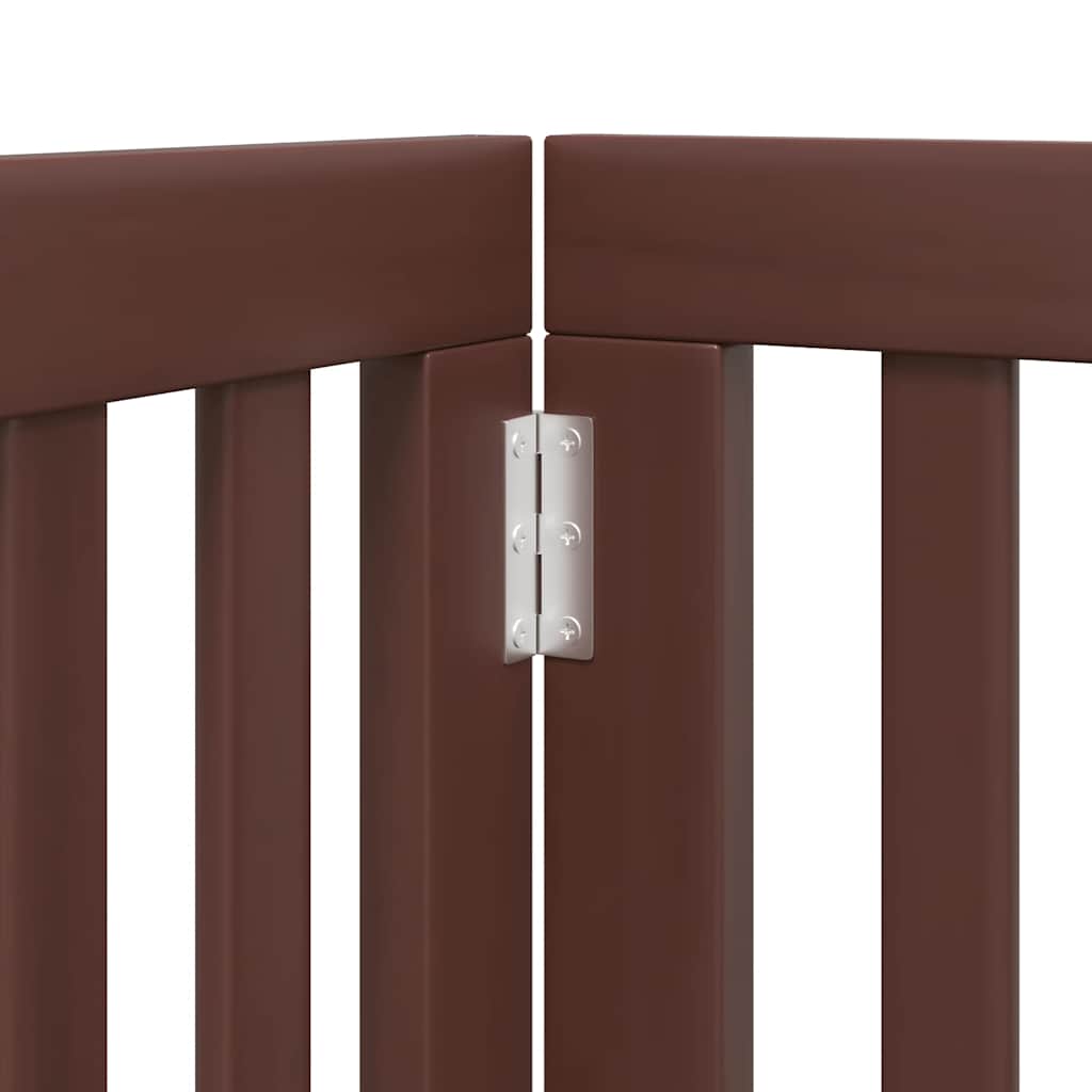 Cancello Cani Porta Pieghevole Marrone 9 Pannelli 450cm Pioppo