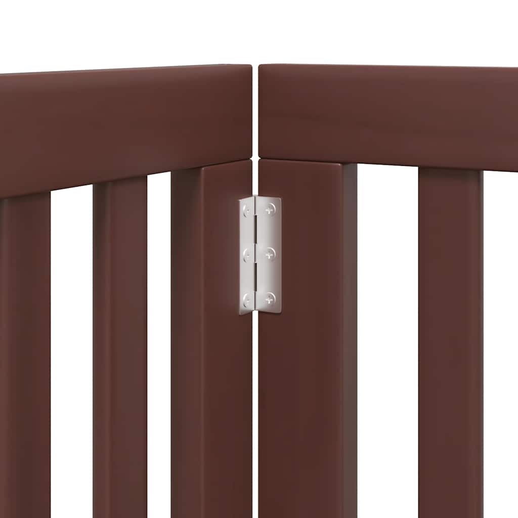 Cancello Cani Porta Pieghevole Marrone 15 Pannelli 750cm Pioppo