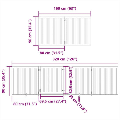Cancello per Cani Pieghevole 6 Pannelli 480 cm Legno di Pioppo | homemem39
