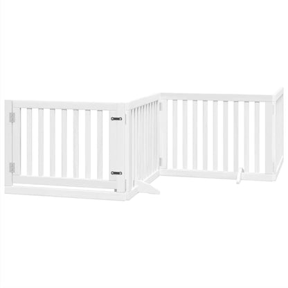 Cancello Cani Porta Pieghevole Bianco 6 Pannelli 480 cm Pioppo | homemem39