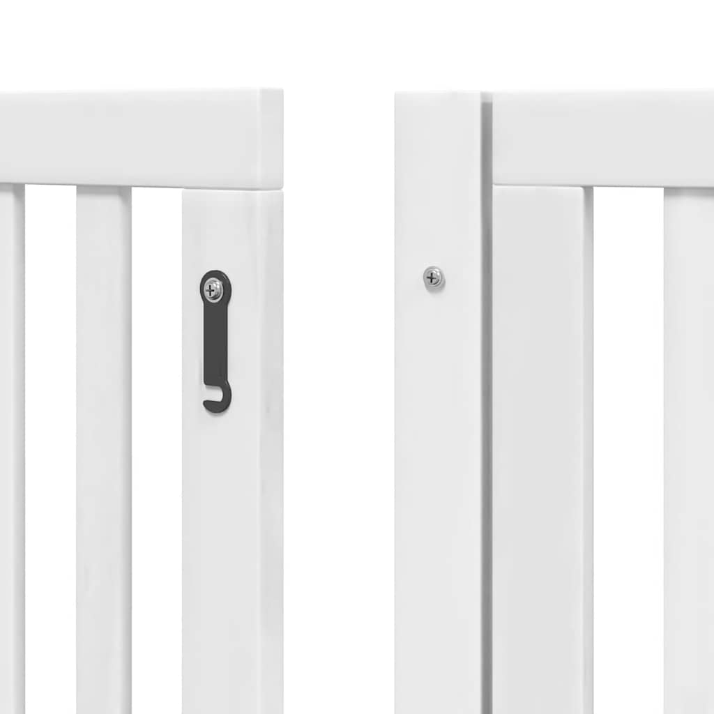 Cancello Cani Porta Pieghevole Bianco 6 Pannelli 480 cm Pioppo | homemem39