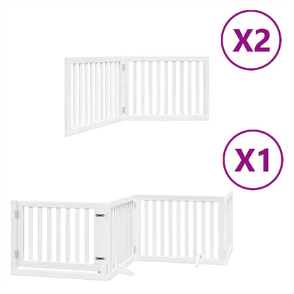 Cancello Cani Porta Pieghevole Bianco 8 Pannelli 640 cm Pioppo | homemem39
