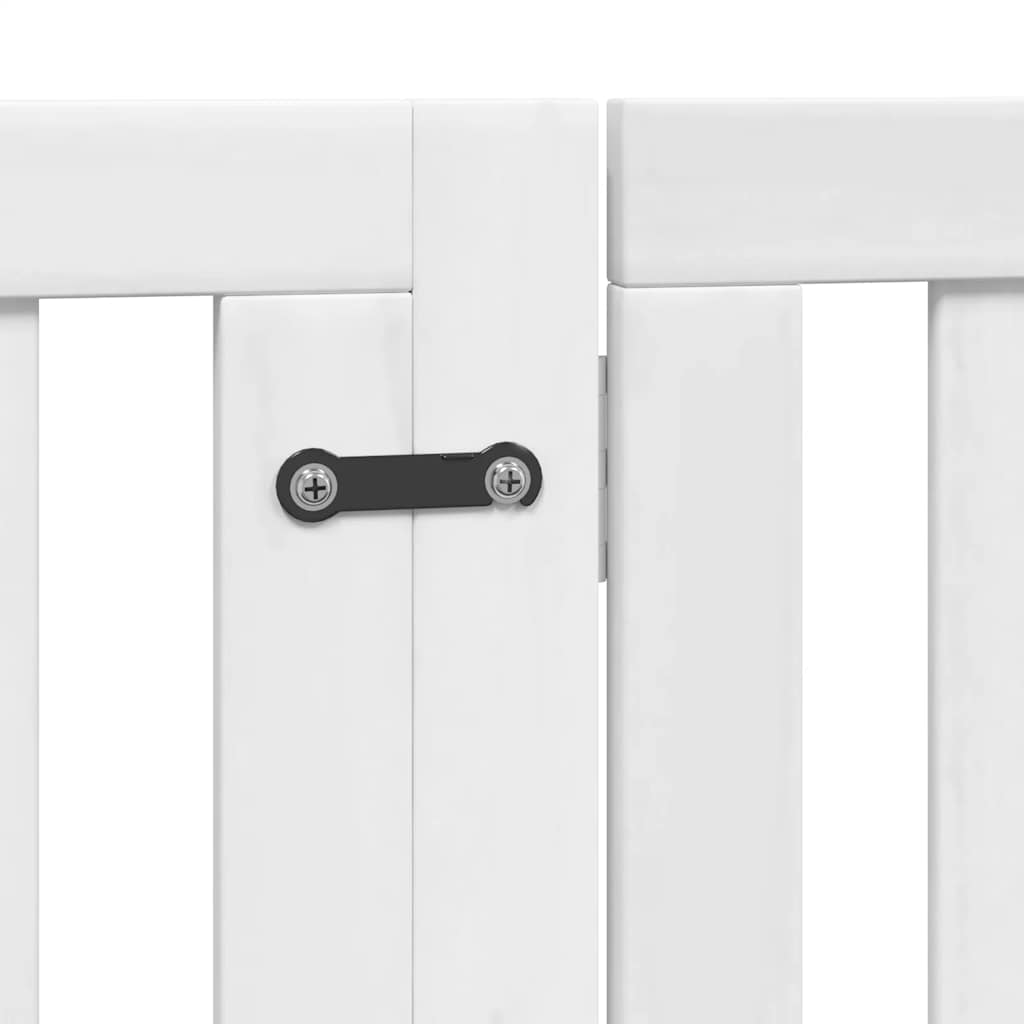 Cancello Cani Porta Pieghevole Bianco 8 Pannelli 640 cm Pioppo | homemem39