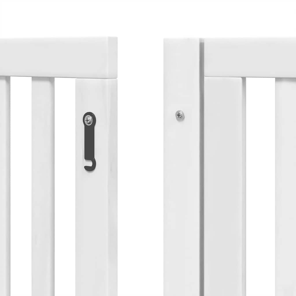 Cancello Cani Porta Pieghevole Bianco 8 Pannelli 640 cm Pioppo | homemem39