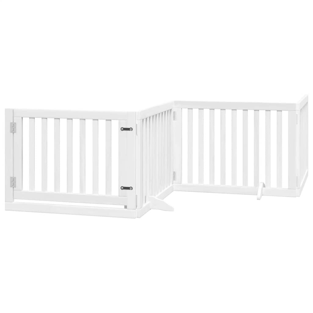 Cancello Cani Porta Pieghevole Bianco 12 Pannelli 960 cm Pioppo | homemem39