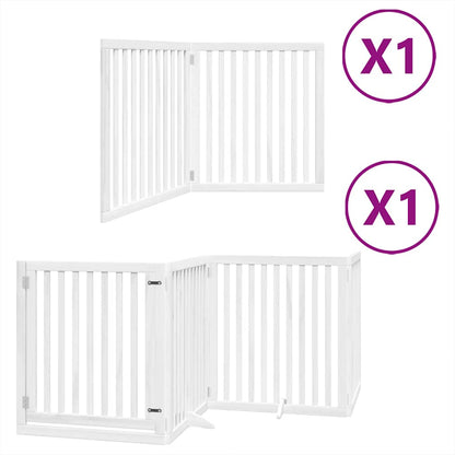 Cancello Cani Porta Pieghevole Bianco 6 Pannelli 480 cm Pioppo | homemem39