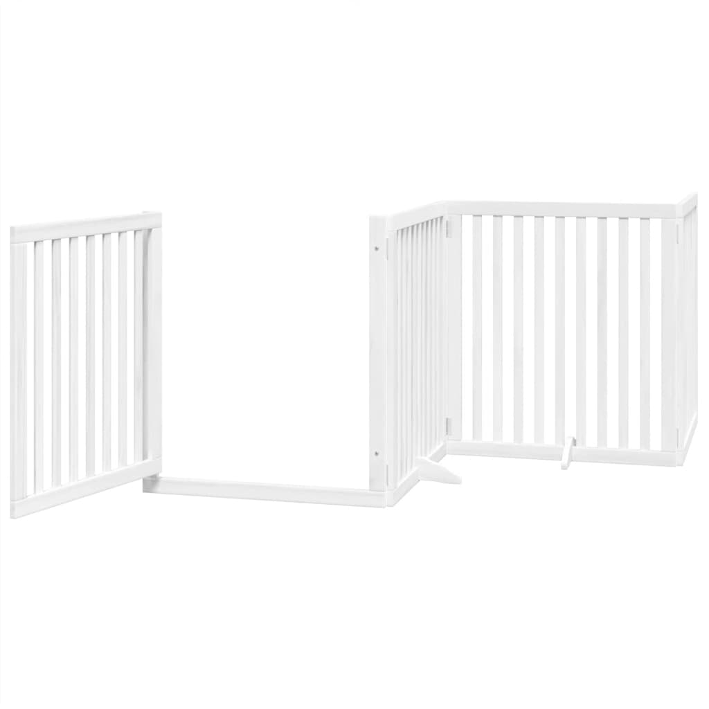 Cancello Cani Porta Pieghevole Bianco 6 Pannelli 480 cm Pioppo | homemem39