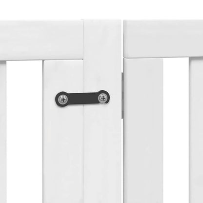 Cancello Cani Porta Pieghevole Bianco 6 Pannelli 480 cm Pioppo | homemem39