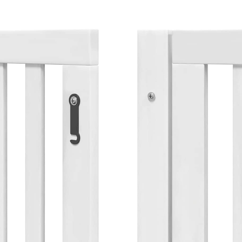 Cancello Cani Porta Pieghevole Bianco 6 Pannelli 480 cm Pioppo | homemem39