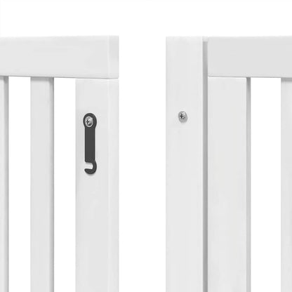 Cancello Cani Porta Pieghevole Bianco 12 Pannelli 640 cm Pioppo | homemem39