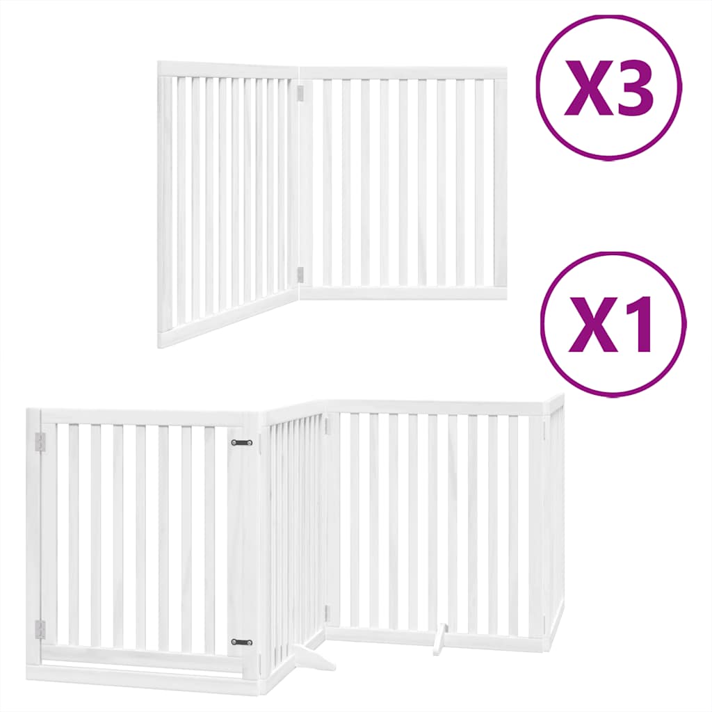Cancello Cani Porta Pieghevole Bianco 10 Pannelli 800 cm Pioppo | homemem39
