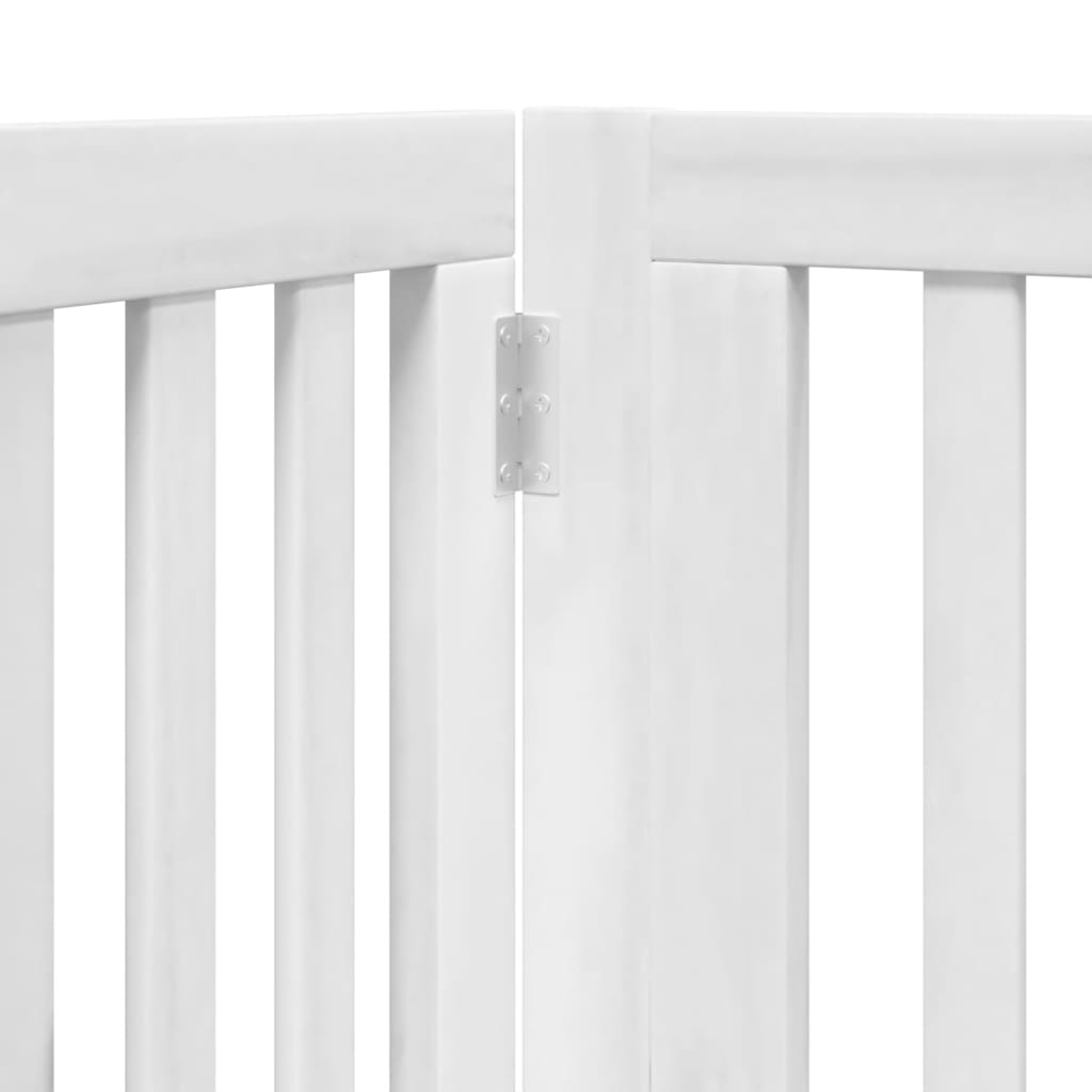 Cancello Cani Porta Pieghevole Bianco 10 Pannelli 800 cm Pioppo | homemem39