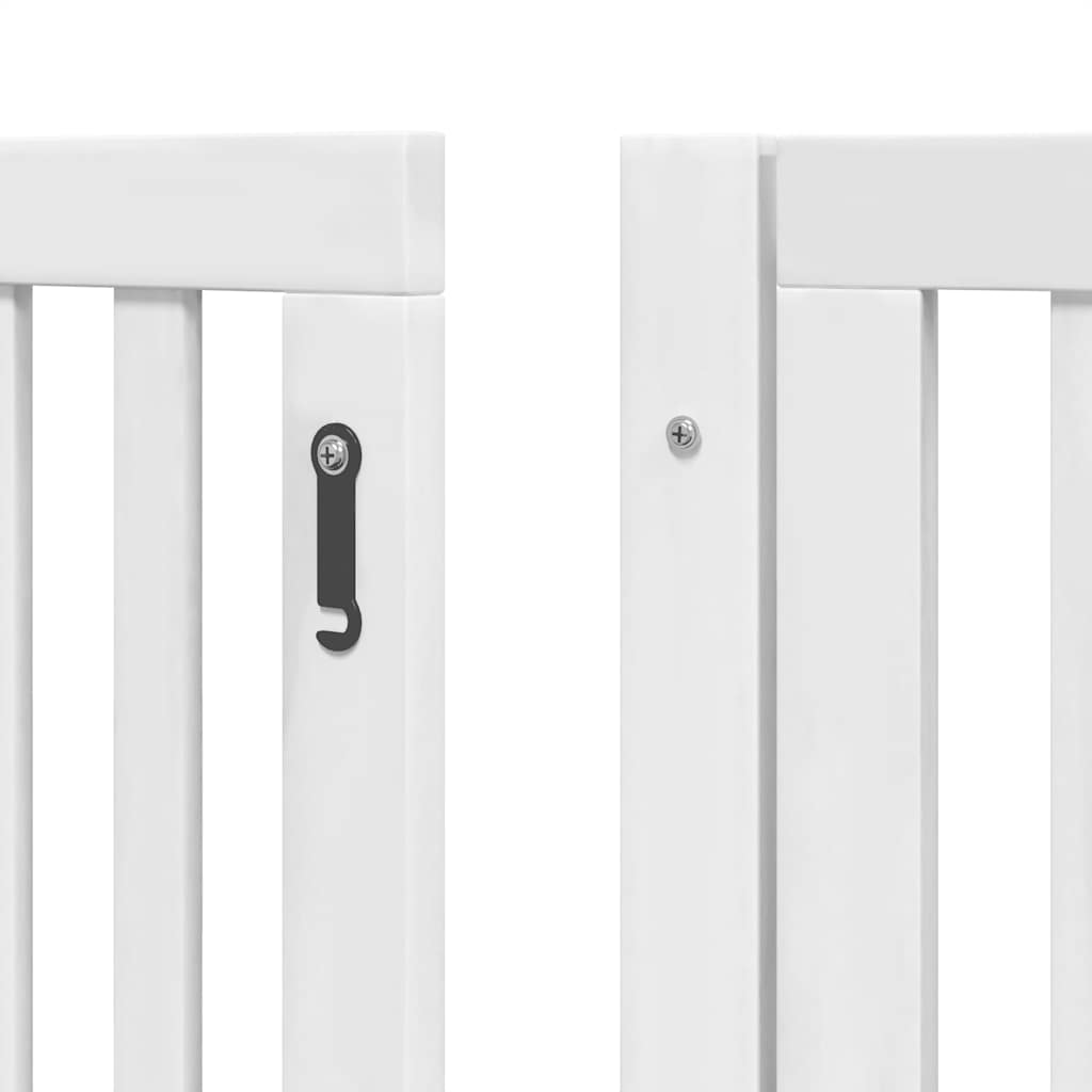 Cancello Cani Porta Pieghevole Bianco 10 Pannelli 800 cm Pioppo | homemem39