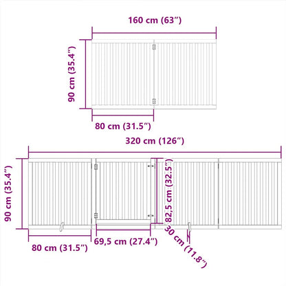 Cancello Cani Porta Pieghevole Bianco 10 Pannelli 800 cm Pioppo | homemem39