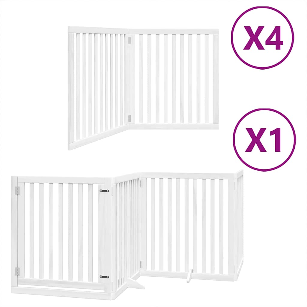 Cancello Cani Porta Pieghevole Bianco 12 Pannelli 960 cm Pioppo | homemem39