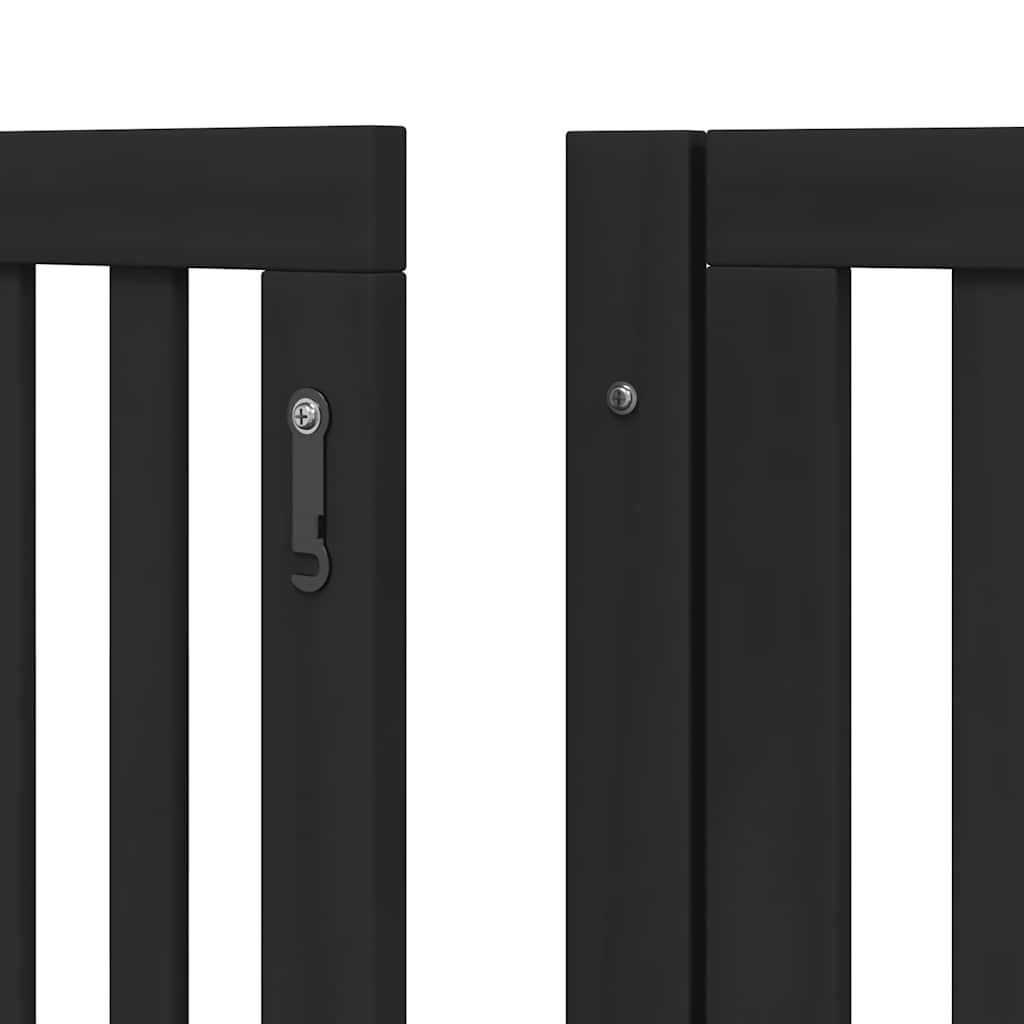 Cancello per Cani Porta Pieghevole Nero 6 Pannelli 480cm Pioppo | homemem39