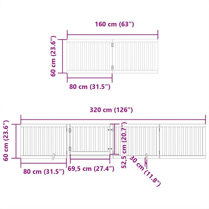 Cancello per Cani Porta Pieghevole Nero 6 Pannelli 480cm Pioppo | homemem39