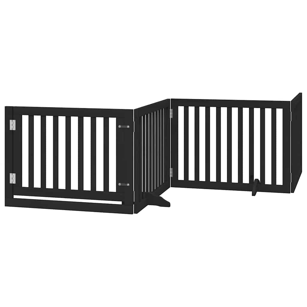 Cancello Cani Porta Pieghevole Nero 10 Pannelli 800 cm Pioppo | homemem39