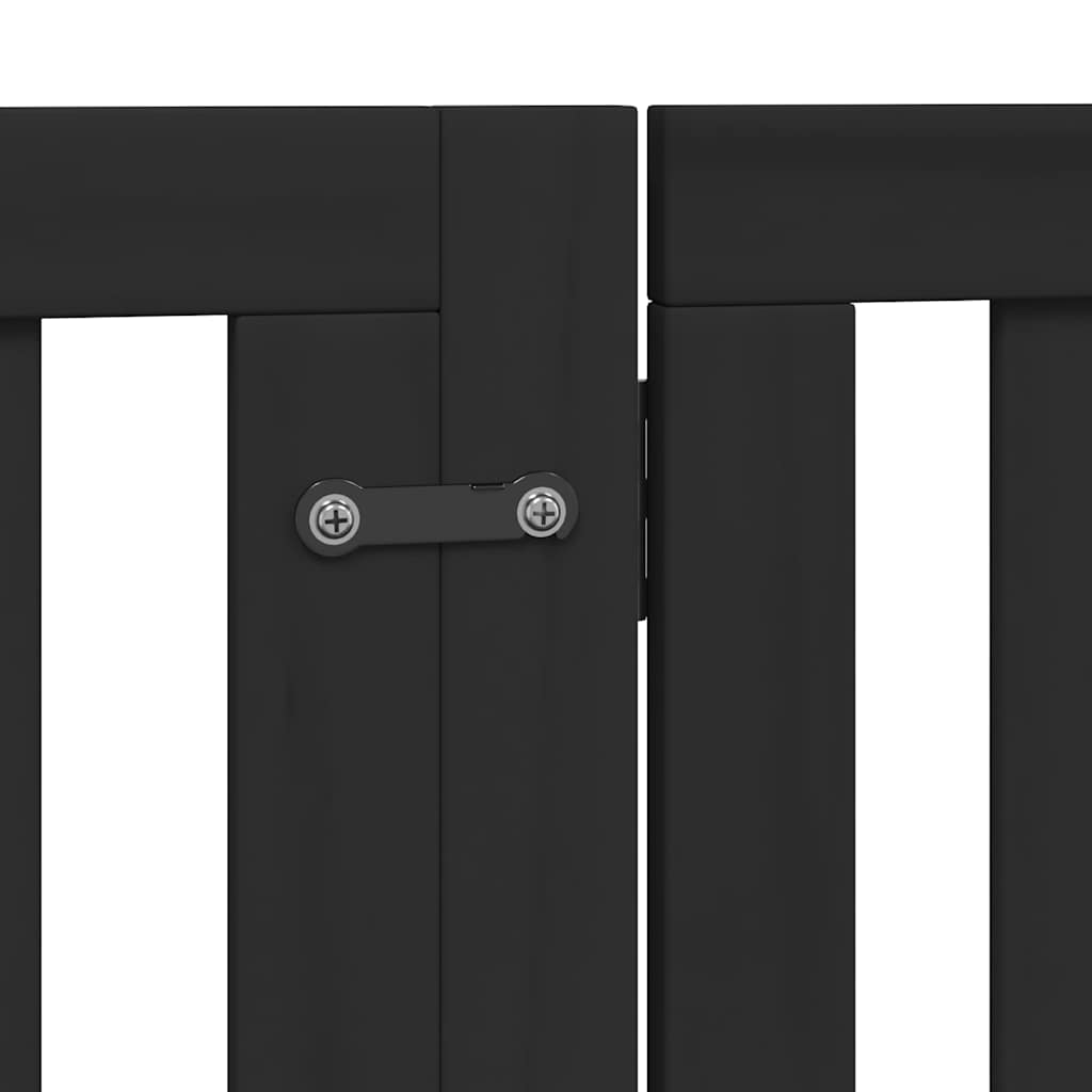 Cancello Cani Porta Pieghevole Nero 12 Pannelli 960 cm Pioppo | homemem39