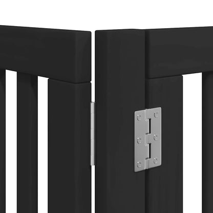 Cancello Cani Porta Pieghevole Nero 8 Pannelli 640 cm Pioppo | homemem39