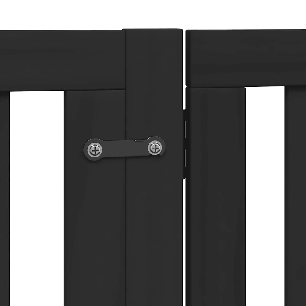 Cancello Cani Porta Pieghevole Nero 10 Pannelli 800 cm Pioppo | homemem39