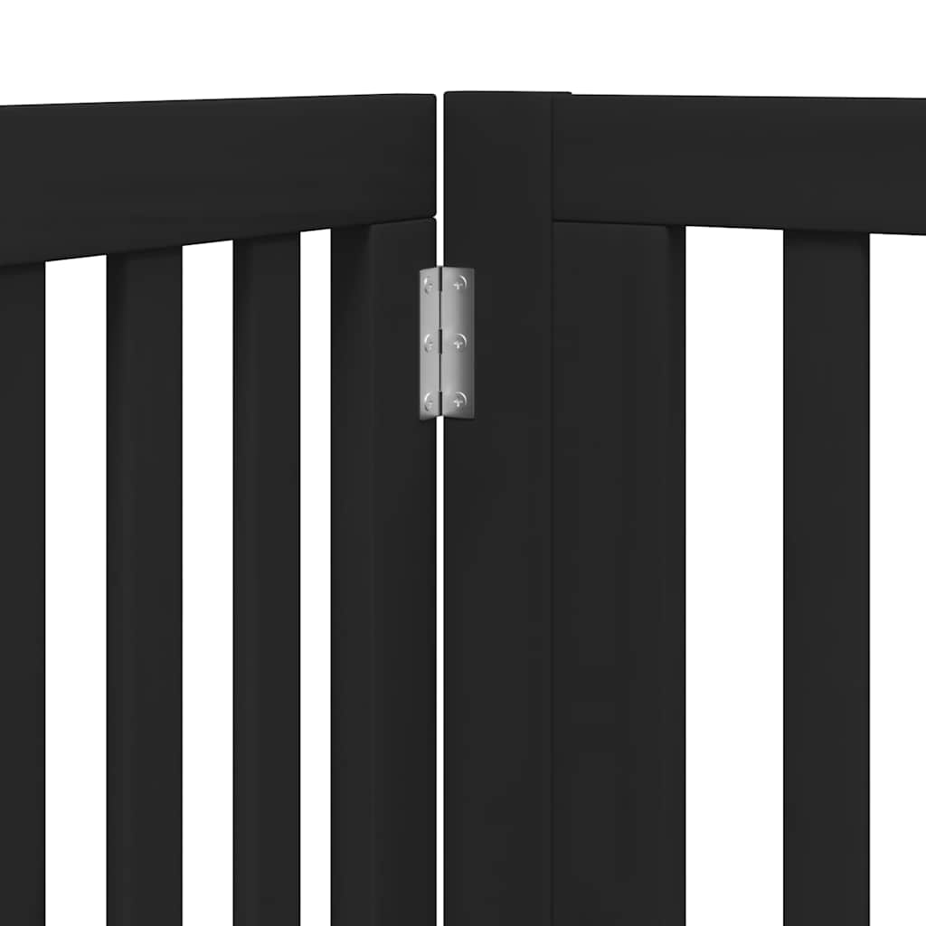 Cancello Cani Porta Pieghevole Nero 10 Pannelli 800 cm Pioppo | homemem39
