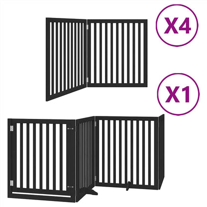 Cancello Cani Porta Pieghevole Nero 12 Pannelli 960 cm Pioppo | homemem39