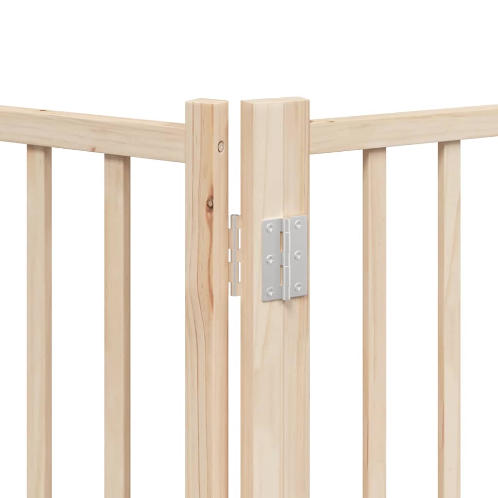 Cancello per Cani con Porta Pieghevole 9 Pannelli 450 cm Pioppo | homemem39
