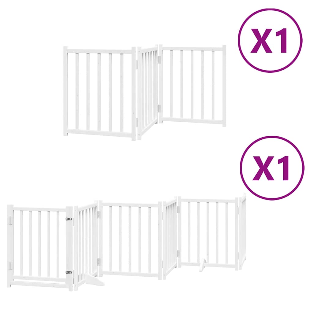 Cancello Cani Porta Pieghevole Bianco 9 Pannelli 450 cm Pioppo | homemem39