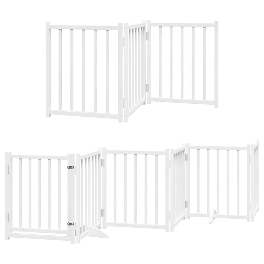 Cancello Cani Porta Pieghevole Bianco 9 Pannelli 450 cm Pioppo | homemem39