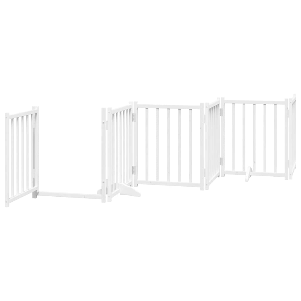Cancello Cani Porta Pieghevole Bianco 9 Pannelli 450 cm Pioppo | homemem39
