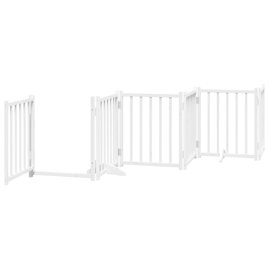 Cancello Cani Porta Pieghevole Bianco 15 Pannelli 750 cm Pioppo | homemem39